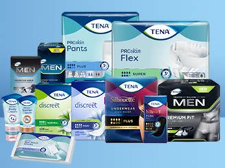 Collage van verschillende soorten incontinentiemateriaal voor mannen: inleggers, pants en slips.