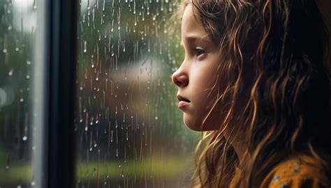 Illustratie van een kind dat verdrietig uit het raam kijkt, met een koffer ernaast.