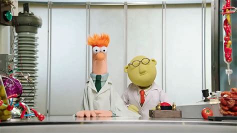 Afbeelding van Beaker, de laboratoriumassistent van Dr. Bunsen Honeydew, met een verbaasde uitdrukking.