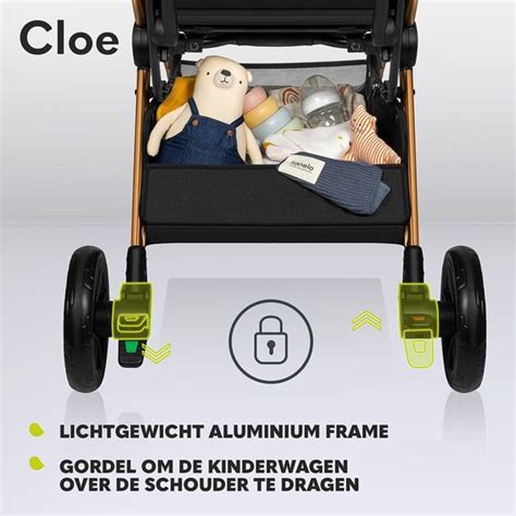 Illustratie van een lichtgewicht kinderwagen met een kind erin