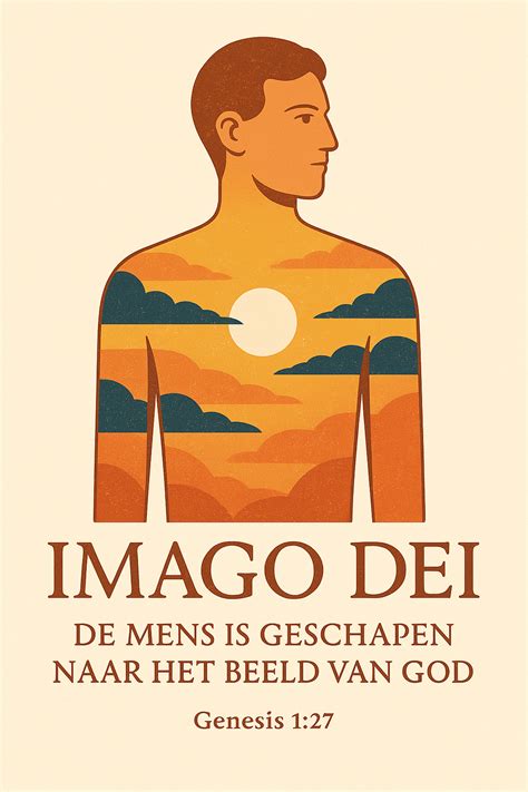Artistieke weergave van de mens geschapen naar Gods evenbeeld.