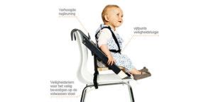 Houten zitting van de Stokke HandySitt met rugleuning