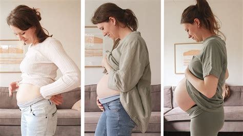 Galerij met foto's van buiken van vrouwen die 30 weken zwanger zijn.