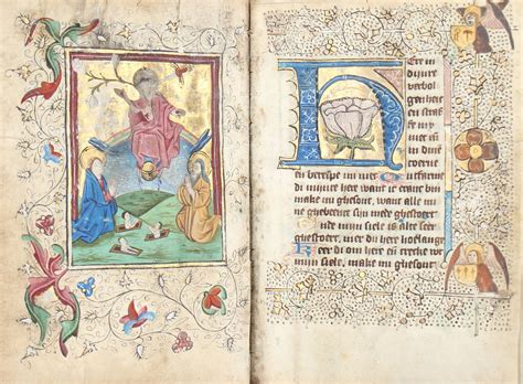 Gedetailleerde miniatuur uit een Rijmbijbel-handschrift