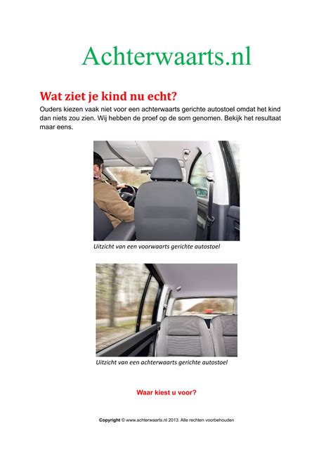 Infographic die het verschil uitlegt tussen achterwaarts en voorwaarts gericht reizen in een autostoeltje, met nadruk op veiligheid bij een botsing.