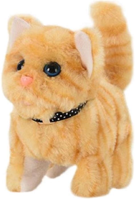 Een interactieve pluche kat die miauwt en beweegt