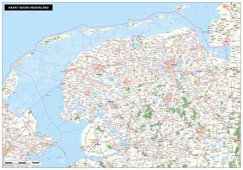 Kaart van Noord-Nederland met de regio's waar Kraamzorg Het Groene Kruis actief is.