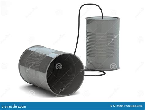 Illustratie van een blikken telefoon