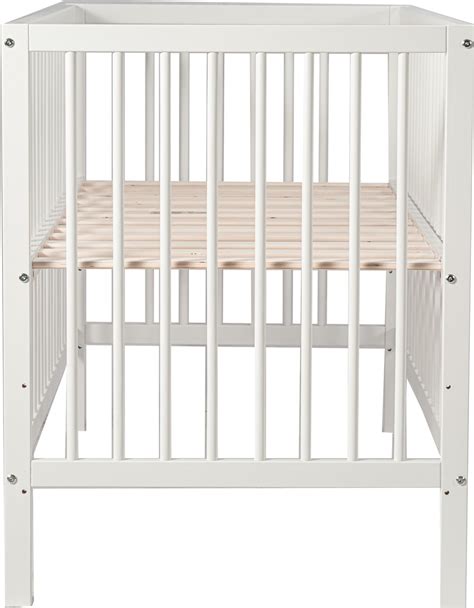 Illustratie van een babybed met verstelbare bodem