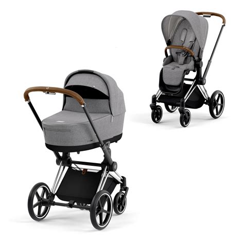 Stijlvolle Cybex Priam kinderwagen in Manhattan Grey met kind