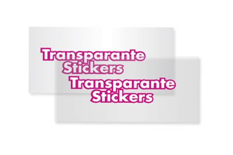 Voorbeeld van een transparante sticker met een logo op een productverpakking.