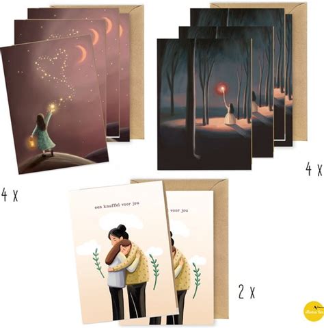 Collectie van troostkaarten en kleine herinneringscadeaus