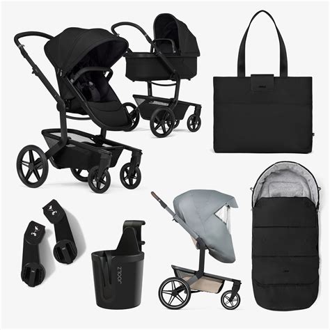 Gedetailleerde afbeelding van de Joolz Day5 kinderwagen in de kleur zwart.