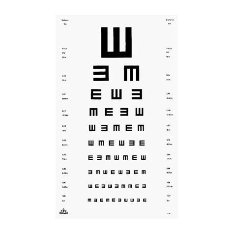 Voorbeeld van de E-Haken kaart die gebruikt wordt bij oogtesten.