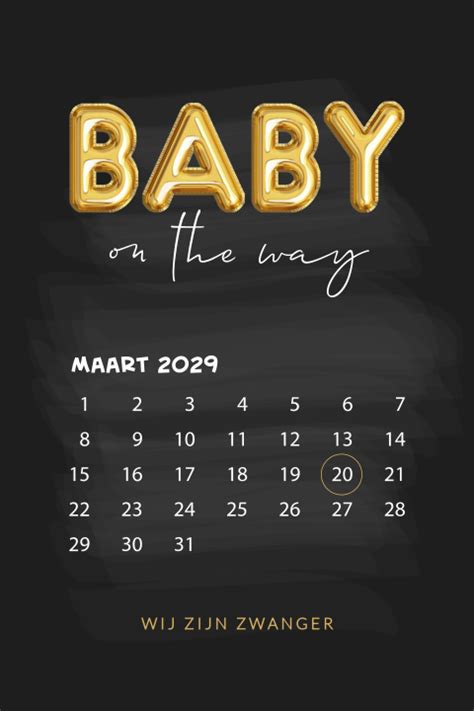 Een kalender met een gemarkeerde datum en een kinderwagen, symboliserend de aankondiging van een zwangerschap.