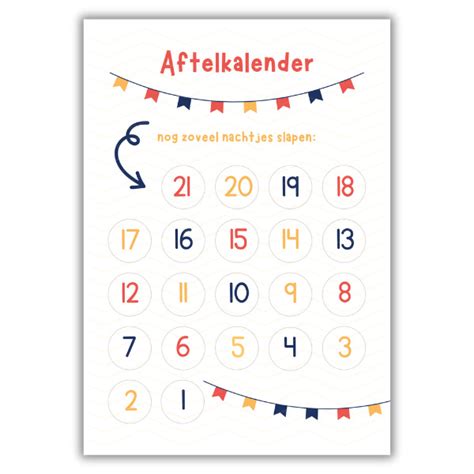 Illustratie van een aftelkalender met zwangerschapsthema