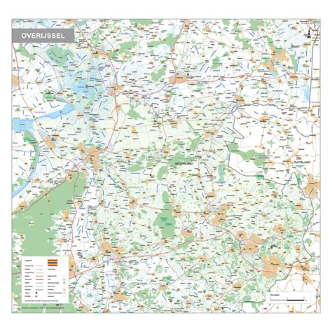 kaart van Overijssel met focus op de verschillende landschappen