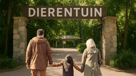 Een gezin kijkt naar dieren in de dierentuin