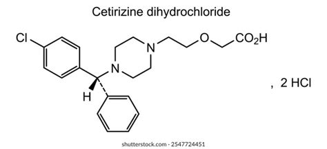 Illustratie van een molecuul cetirizine dihydrochloride