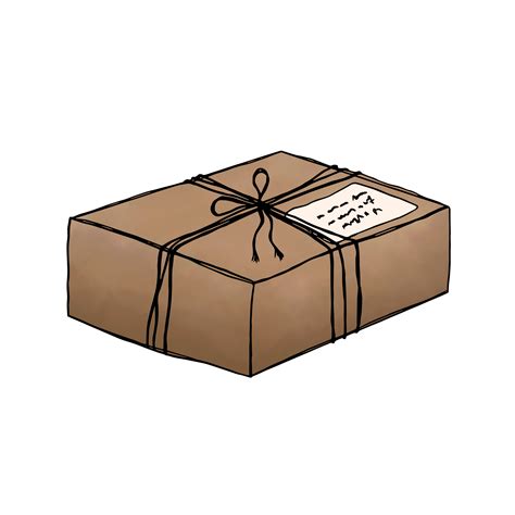 Illustratie van een pakket dat wordt verzonden