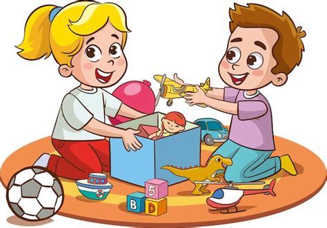 Illustratie van kinderen die samen spelen en met elkaar praten