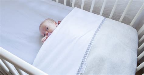 Visuele weergave van een veilig opgemaakt babybedje met een laken en een kort opgemaakte deken, ter contrast met een onveilig opgemaakt bed.