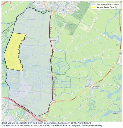 Kaart van de omgeving Den Ilp met de ligging van Kindercentrum Berend Botje nabij natuurgebieden 't Twiske en Ilperveld.