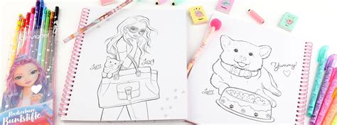 Illustratie van een kind dat zich opmaakt met TOPModel producten.