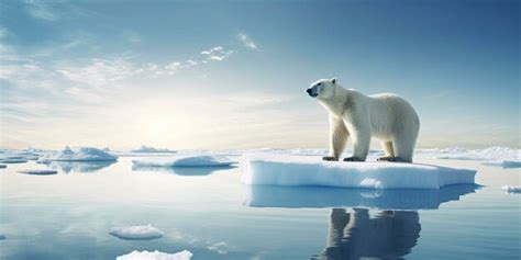 Een Inuit-jager met een harpoen, staand op een ijsschots.