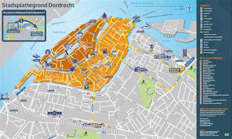 Plattegrond van Dordrecht met locaties van kinderopvangorganisaties gemarkeerd