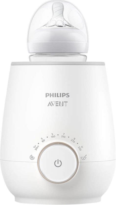 Illustratie van verschillende Philips Avent flessenwarmers in gebruik