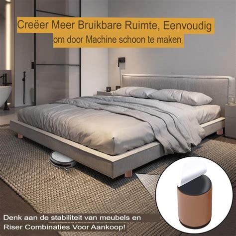 Infographic die stap-voor-stap de installatie van bedverhogers illustreert.