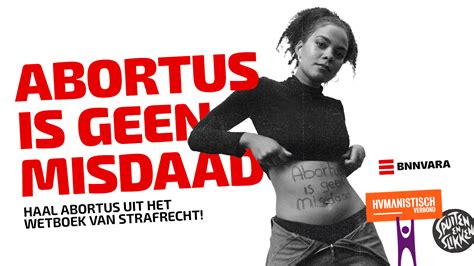 Cover van het manifest om abortus uit het strafrecht te halen