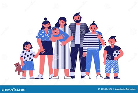 Illustratie van een gezin met een pasgeboren baby.