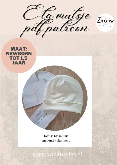 Screenshot van een online editor voor het personaliseren van een babymutsje