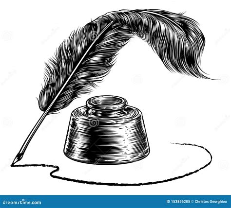 Illustratie van een gedichtenboek met een veer en inktpot