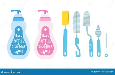 Illustratie van het correct reinigen van babyflesjes en borstkolfonderdelen.