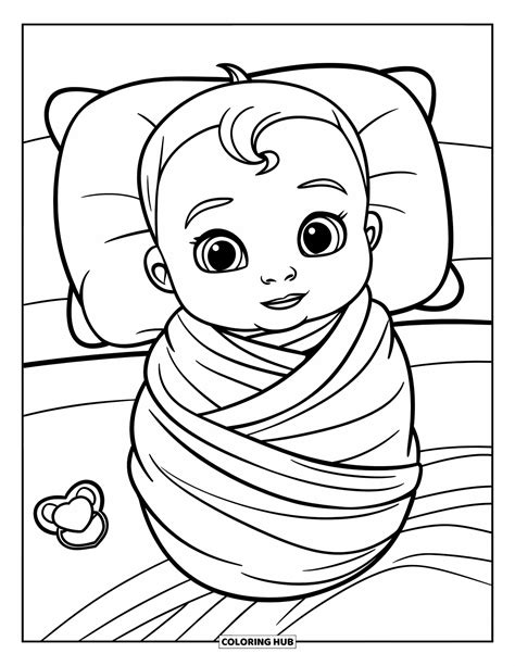 Baby gewikkeld in een ruitvormige doek met capuchon