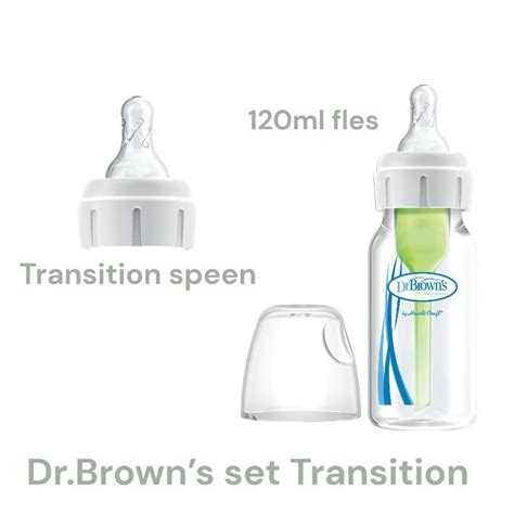 Foto van een Dr. Brown's fles met pap en een Y-cut speen