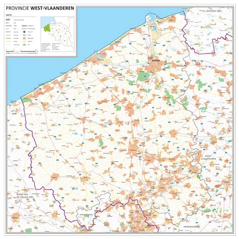 Kaart van Vlaanderen met een highlight op West-Vlaanderen als koploper in kraamzorggebruik