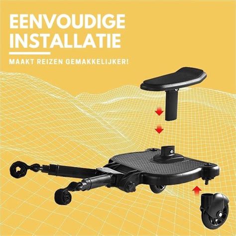 Infographic die de verschillende soorten meerijdplankjes vergelijkt: universeel versus merk-specifiek, met en zonder zitje.