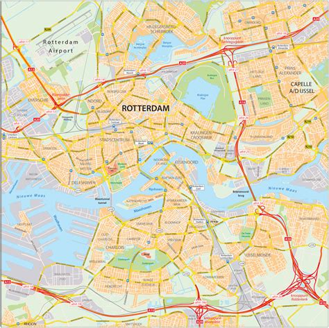 Kaart van Rotterdam met de locaties van CJG Prins Alexander gemarkeerd