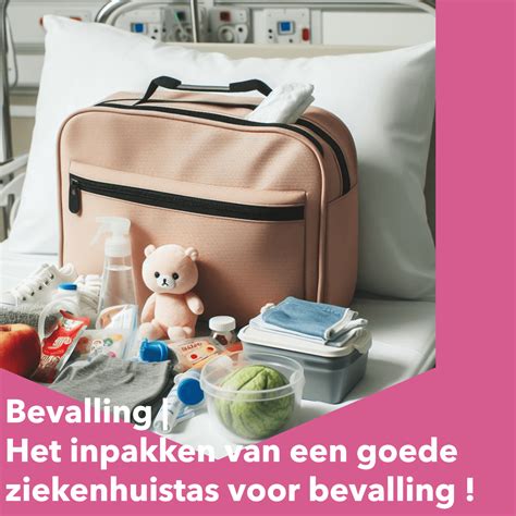 foto van een gevulde ziekenhuistas voor de bevalling