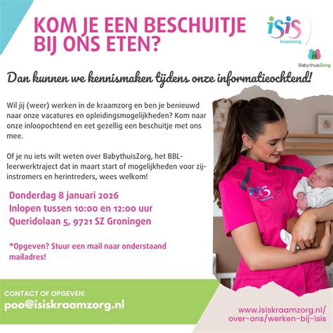 Infographic met de belangrijkste opleidingsmogelijkheden in kraamzorg BBL