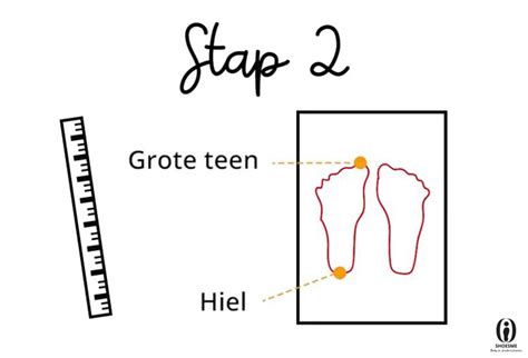 illustratie van hoe de voetlengte van een baby gemeten wordt