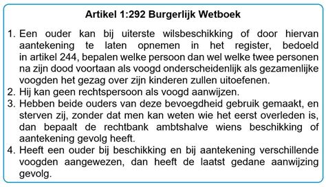 schematische weergave van het aanwijzen van een voogd in een testament