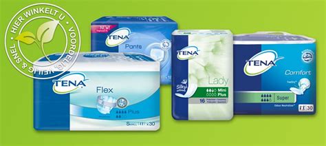 Collage van verschillende verpakkingen van incontinentiemateriaal voor mannen van diverse merken