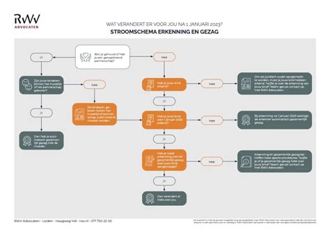 Infographic die de verschillende scenario's voor ouderlijk gezag toont, afhankelijk van huwelijkse staat en erkenning.