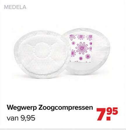Illustratie van verschillende soorten wegwerp zoogcompressen.