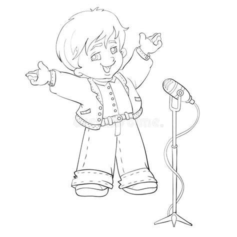 Kind dat zingt met een microfoon op statief